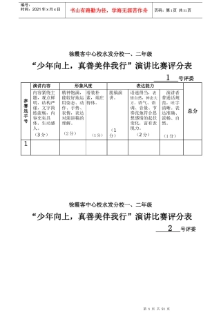 真善美演讲评分表