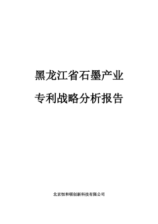 石墨产业专利战略分析报告