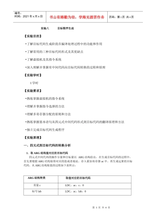 目标程序生成