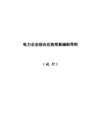 电力企业综合应急预案编制导则