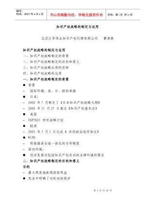 知识产权战略的制定与运用
