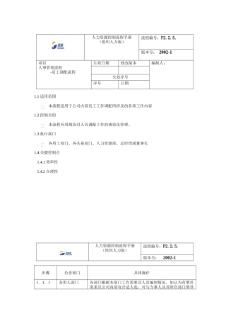 登康口腔护理用品股份有限公司员工调配流程