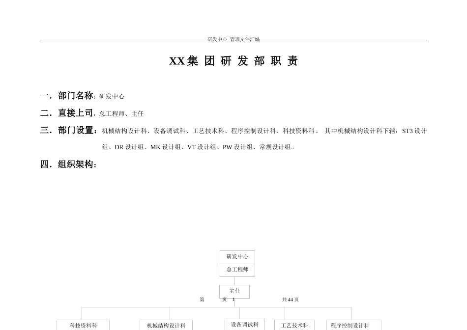 研发部岗位职责说明表_第1页