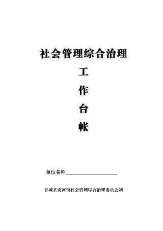 社会管理综合治理(村台账)