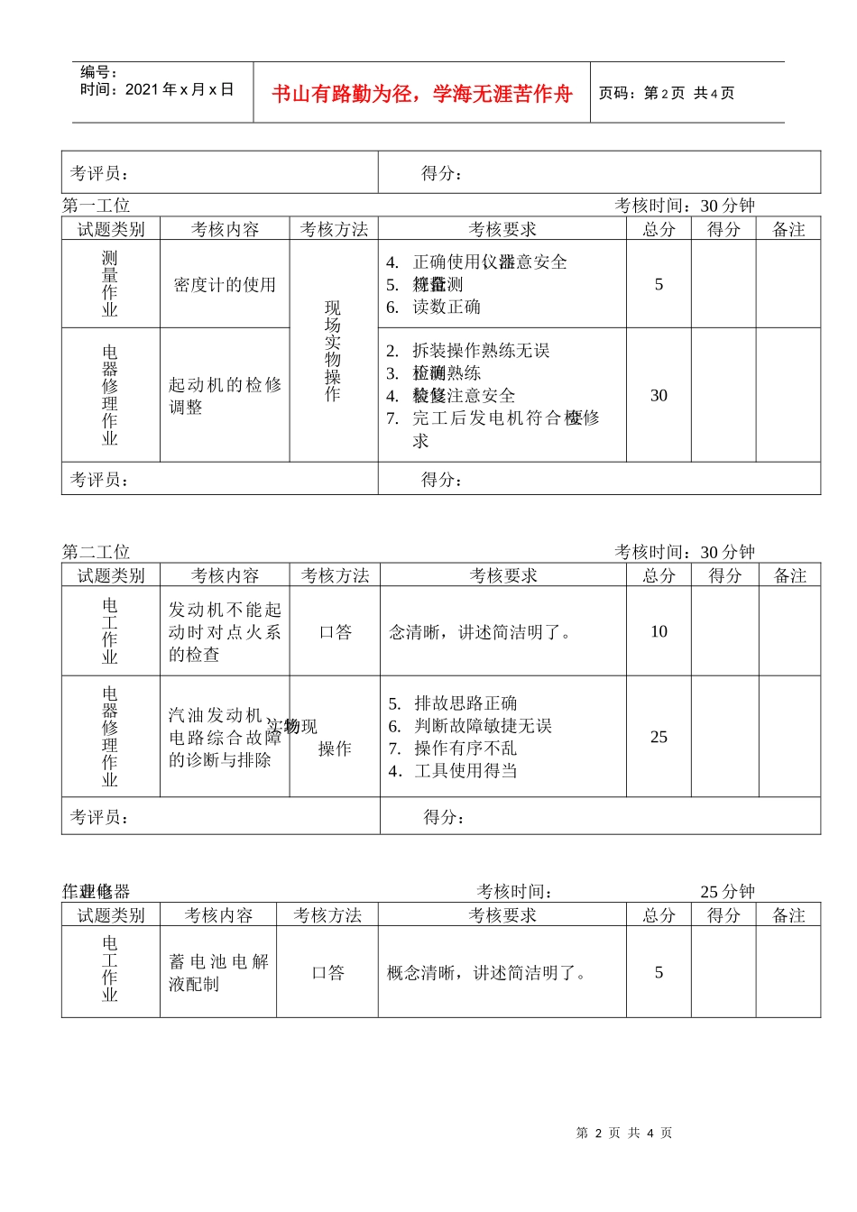 第一工位考核时间：30分钟_第2页