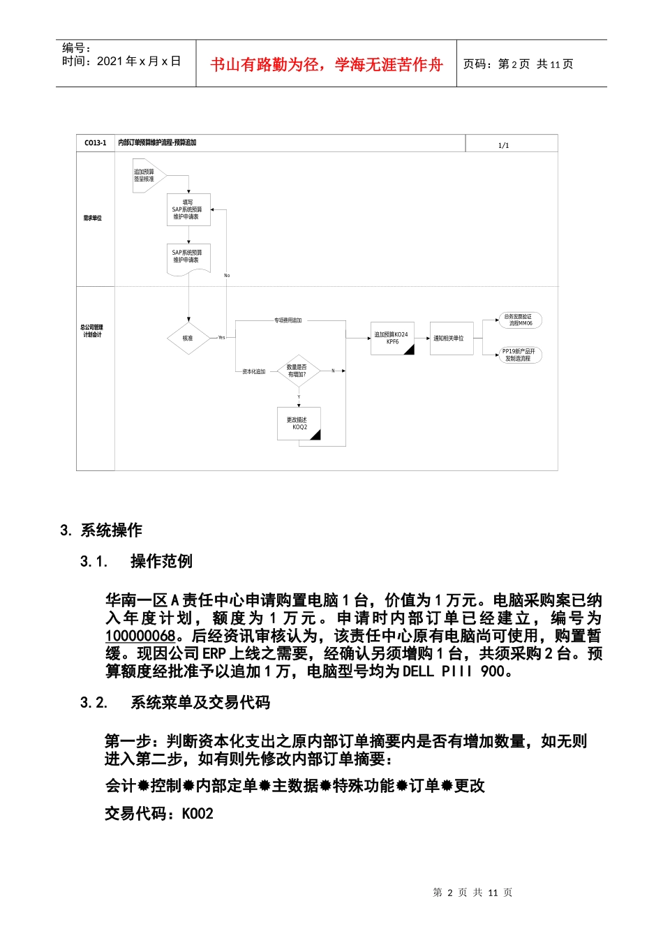第十四章-CO13(1)_内部订单预算追加流程_第2页