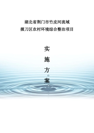竹皮河流域掇刀区农村环境综合整治项目实施方案
