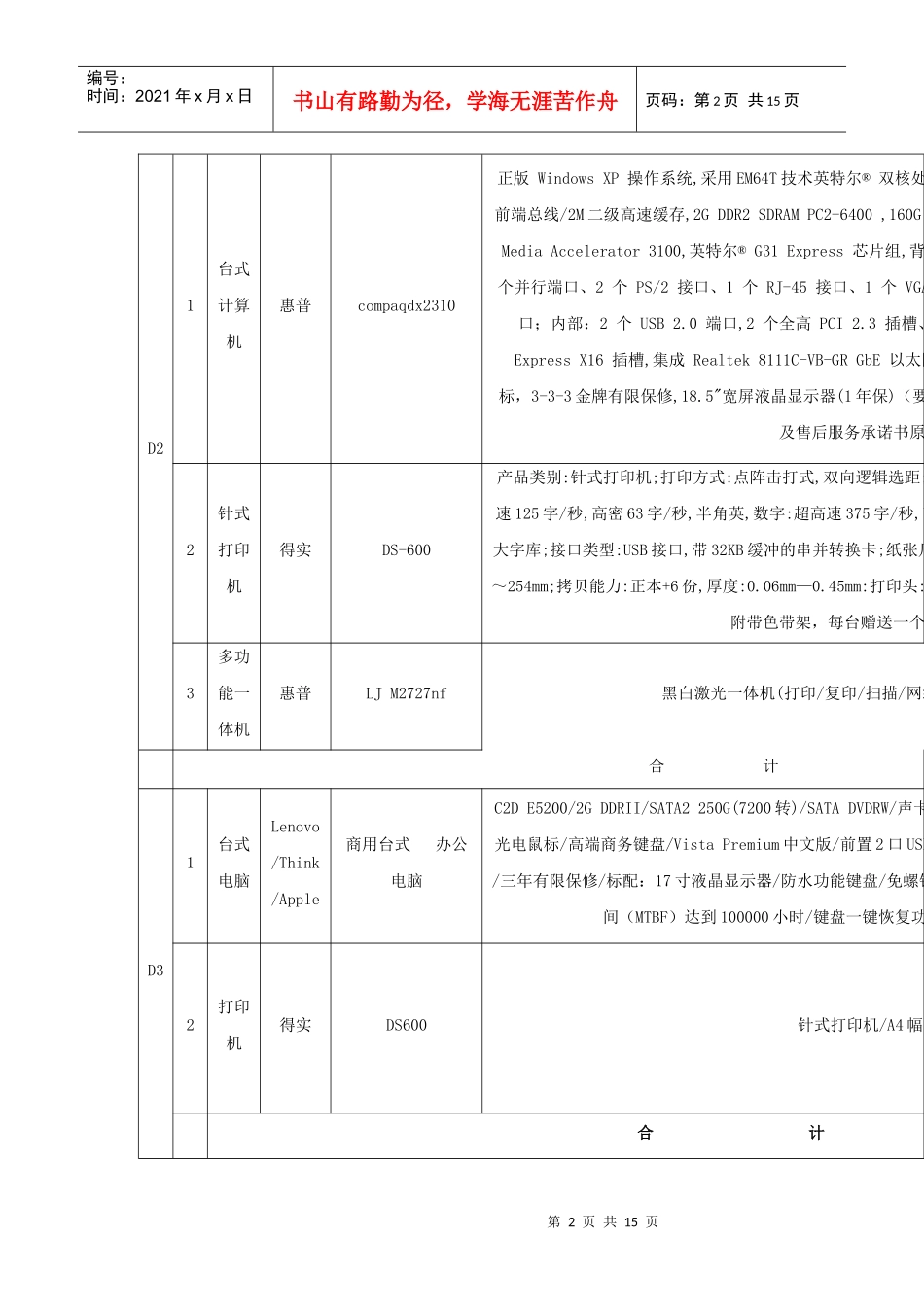 第四章商品需求（服务）及投标报价一览表_第2页