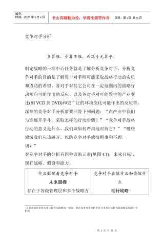 竞争对手分析要素