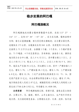 稳步发展的阿巴嘎