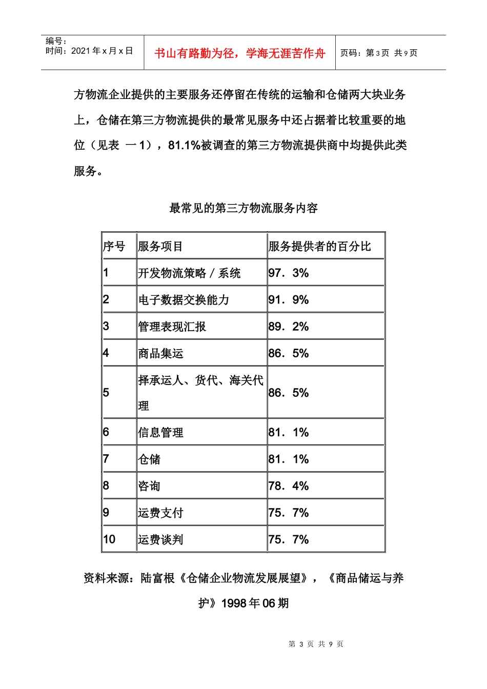 第三方物流企业实施仓储管理系统的国内外现状分析(1)_第3页