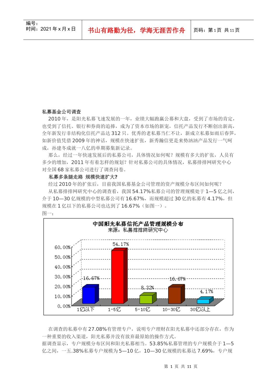 私募基金公司年度调查_第1页