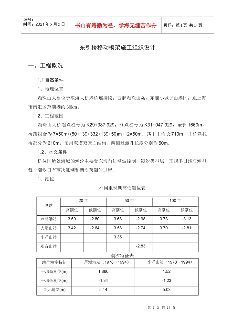 移动模架施工组织设计方案_第1页