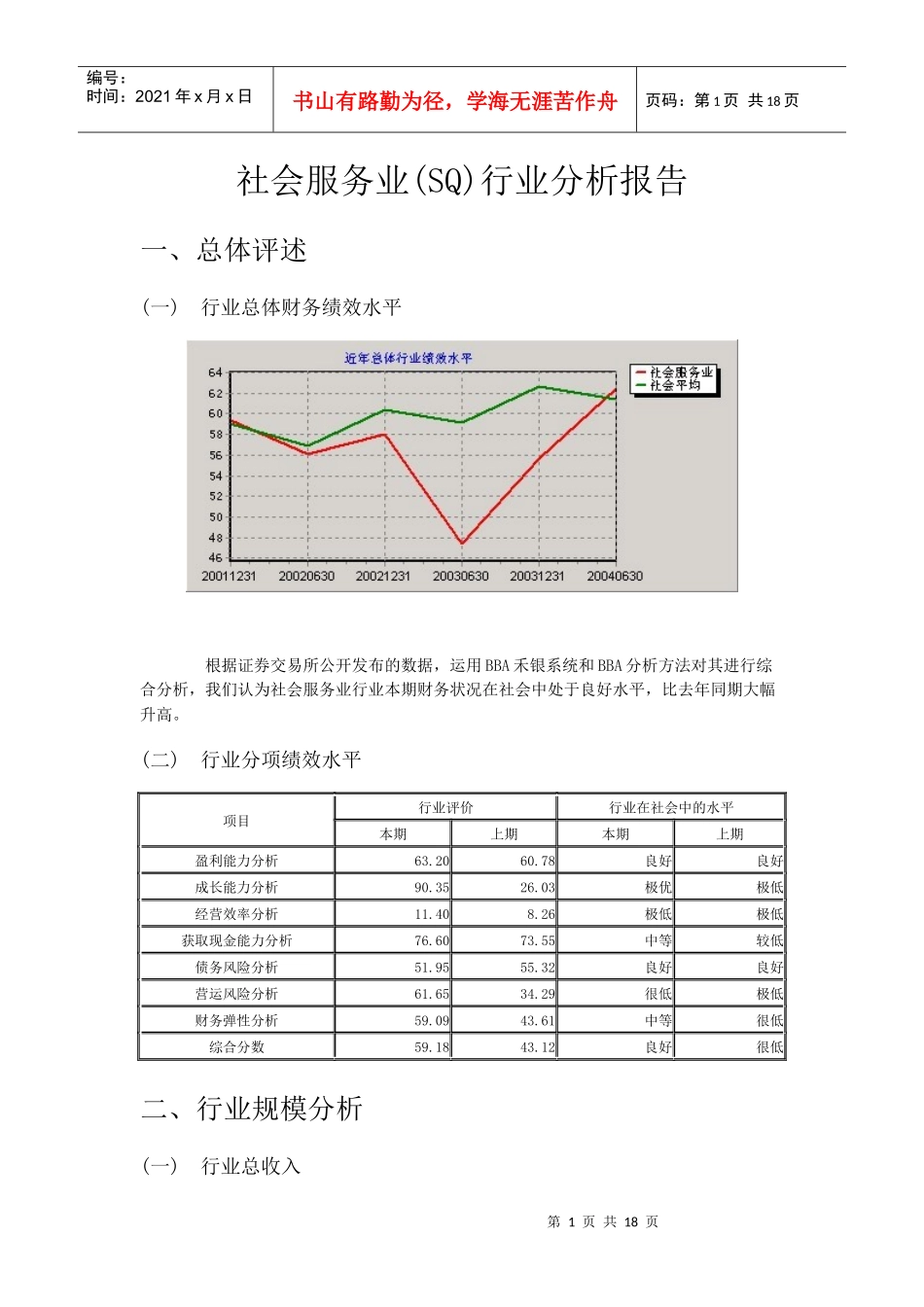 社会服务业(SQ)行业分析报告_第1页