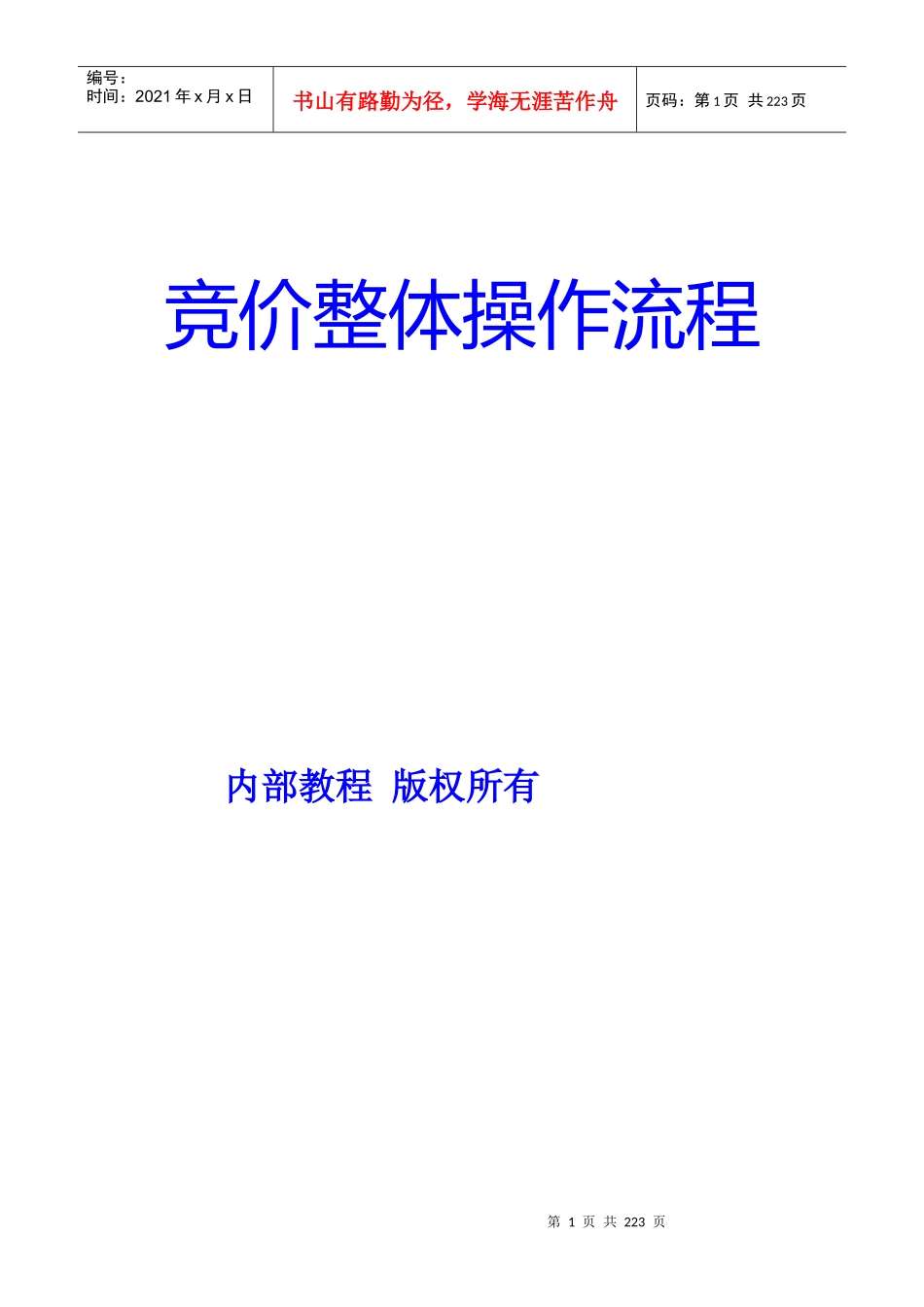 竞价整体操作流程《个人运营竞价策划方案》_第1页