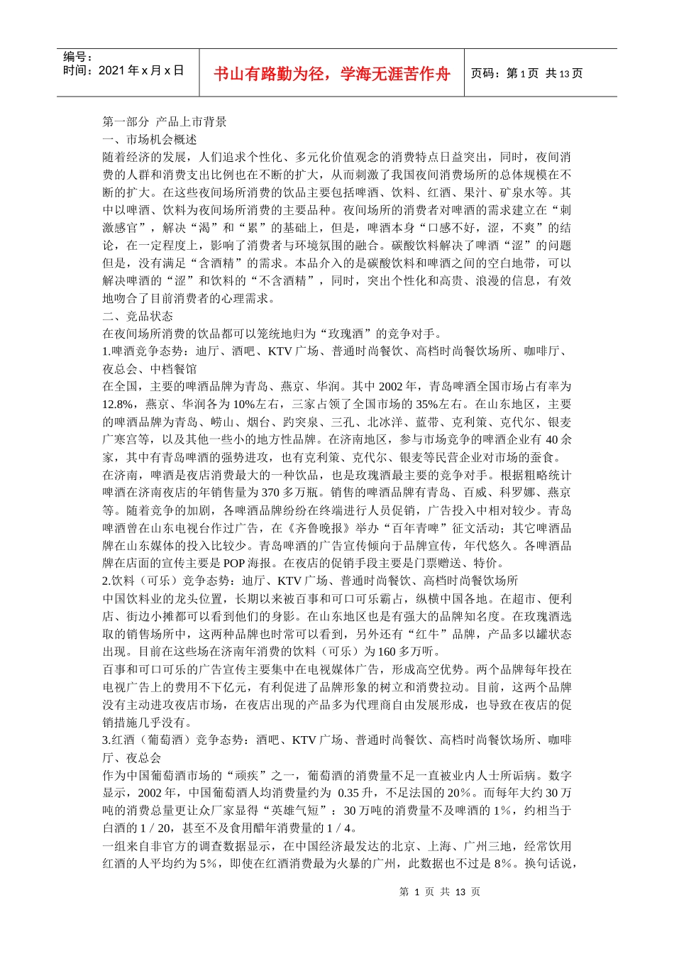 第一部分 产品上市背景_第1页