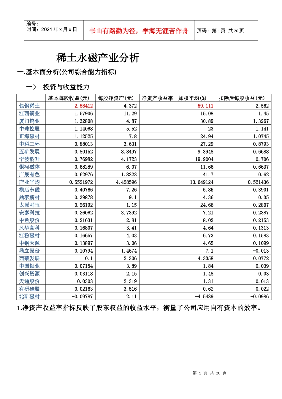 稀土永磁行业分析_第1页
