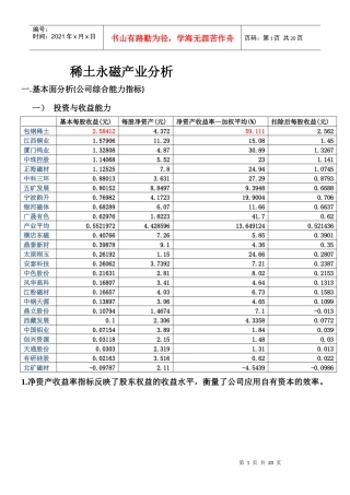 稀土永磁行业分析
