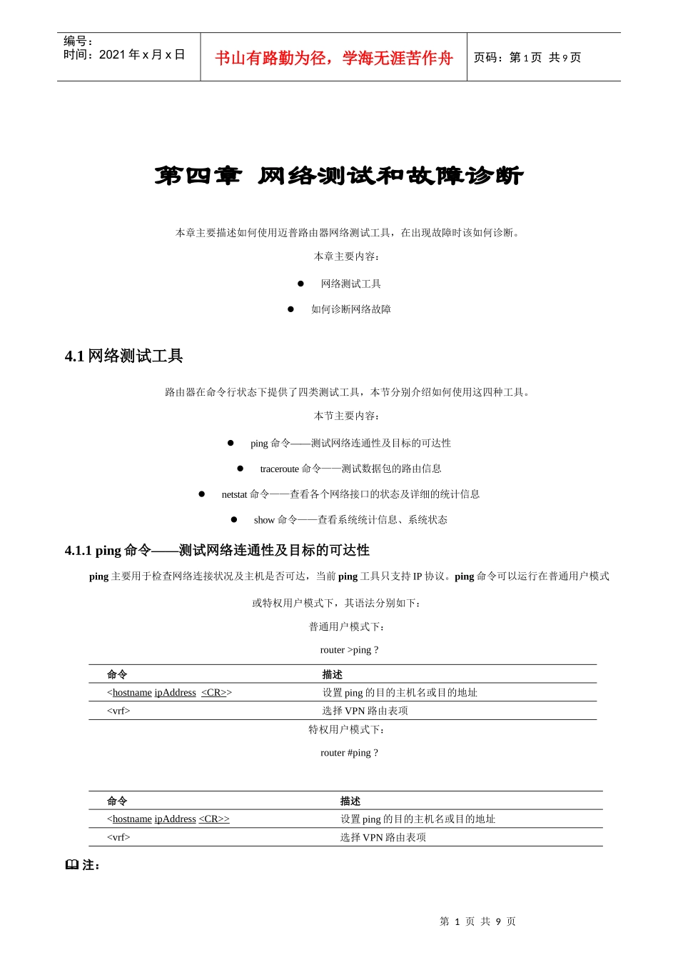 第04章 网络测试和故障诊断_第1页