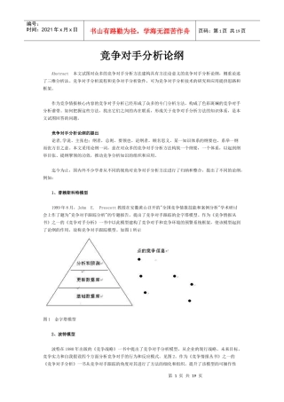 竞争对手分析论纲