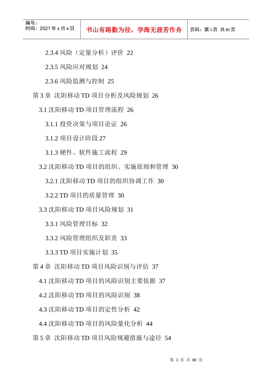 移动TD项目风险管理研究报告_第3页