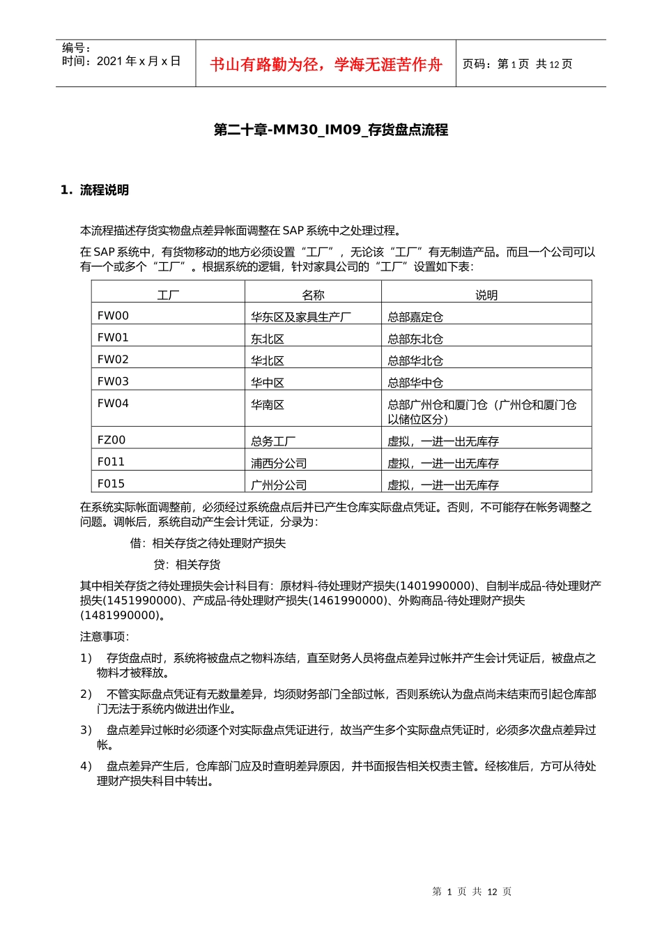 第二十章-MM30_IM09_存货盘点流程_第1页