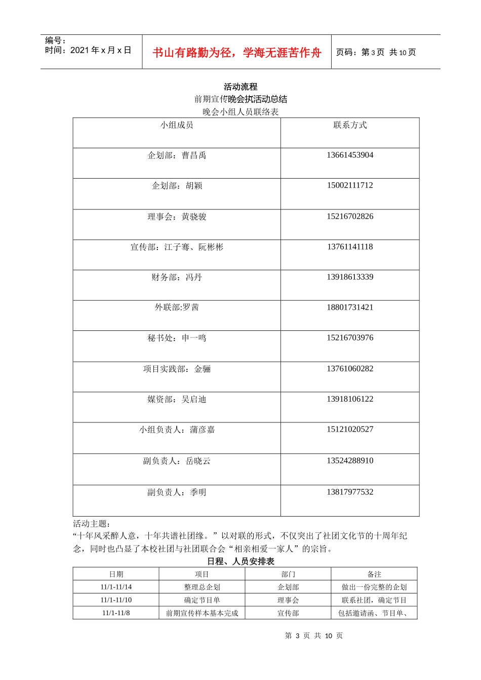 第十届社团文化节开幕式晚会策划_第3页