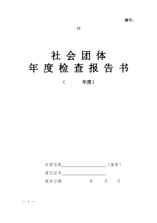 社会团体年度检查报告书范本