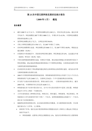 第23次中国互联网络发展状况统计报告