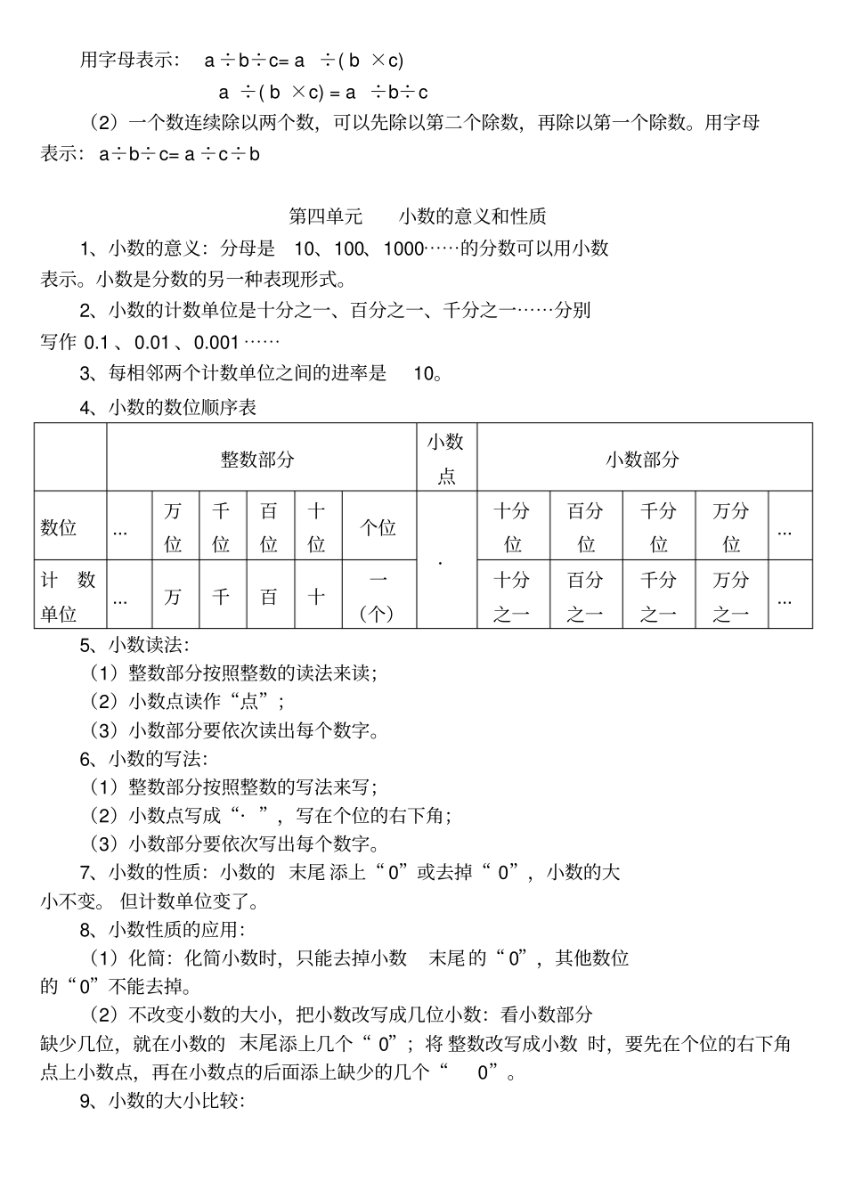 (6页)四年级下册各单元知识点6_第3页