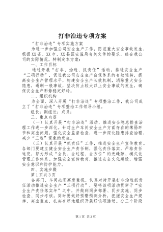 打非治违专项实施方案 