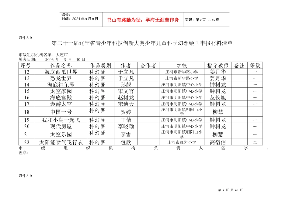 第二十一届辽宁省青少年科技创新大赛少年儿童科学幻想..._第2页