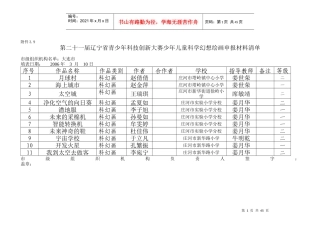 第二十一届辽宁省青少年科技创新大赛少年儿童科学幻想...