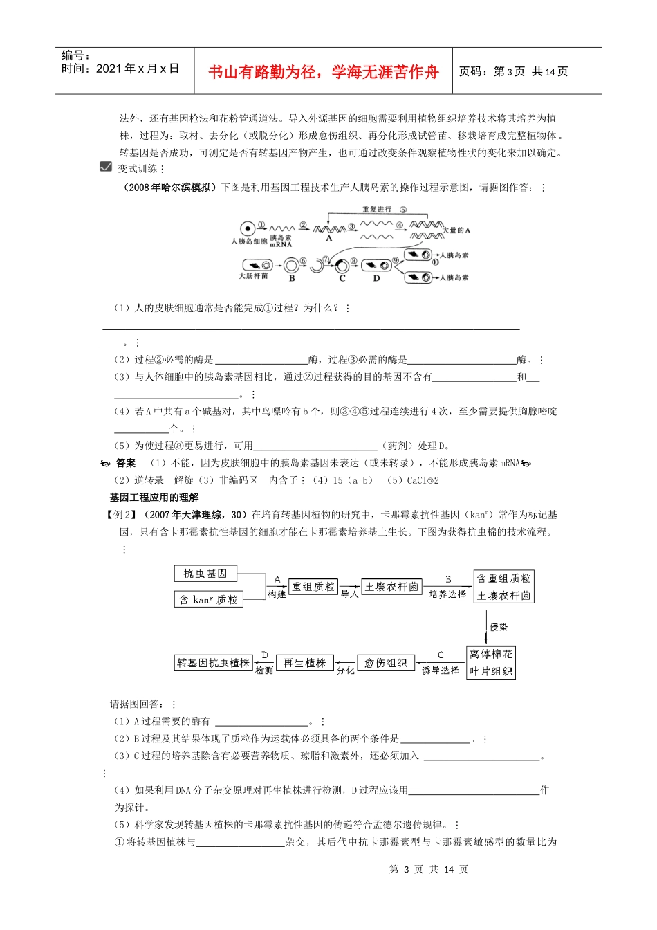 第34课时 基因工程_第3页