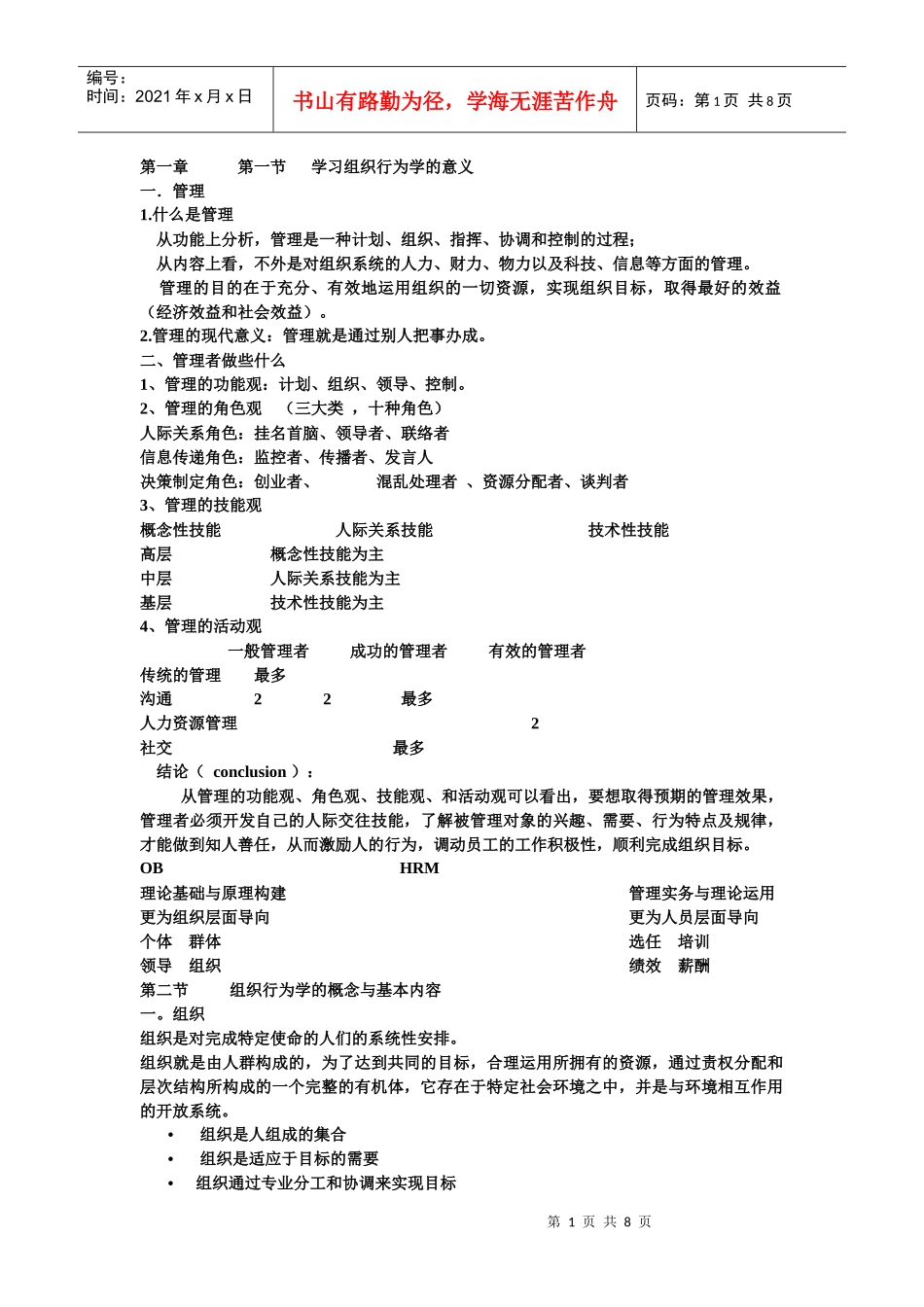 第一章 第一节 学习组织行为学的意义_第1页