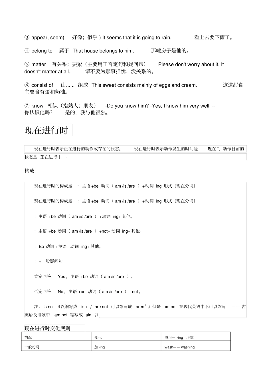 不能用于现在进行时和现在完成进行时的动词归纳_第3页