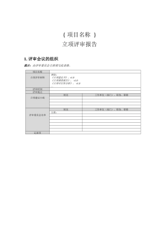 立项评审报告