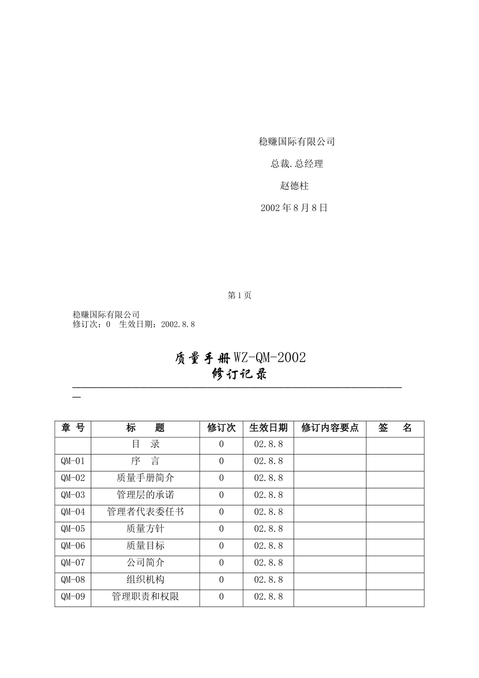 稳赚公司质量手册（范本）(doc 17)_第2页
