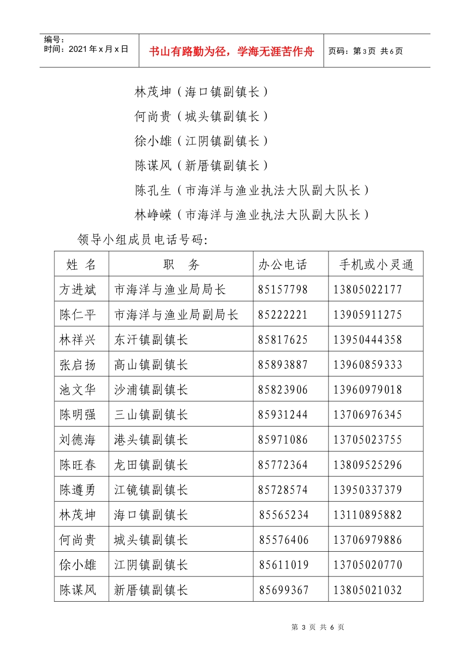 福清市渔业水上安全突发事件应急预案_第3页