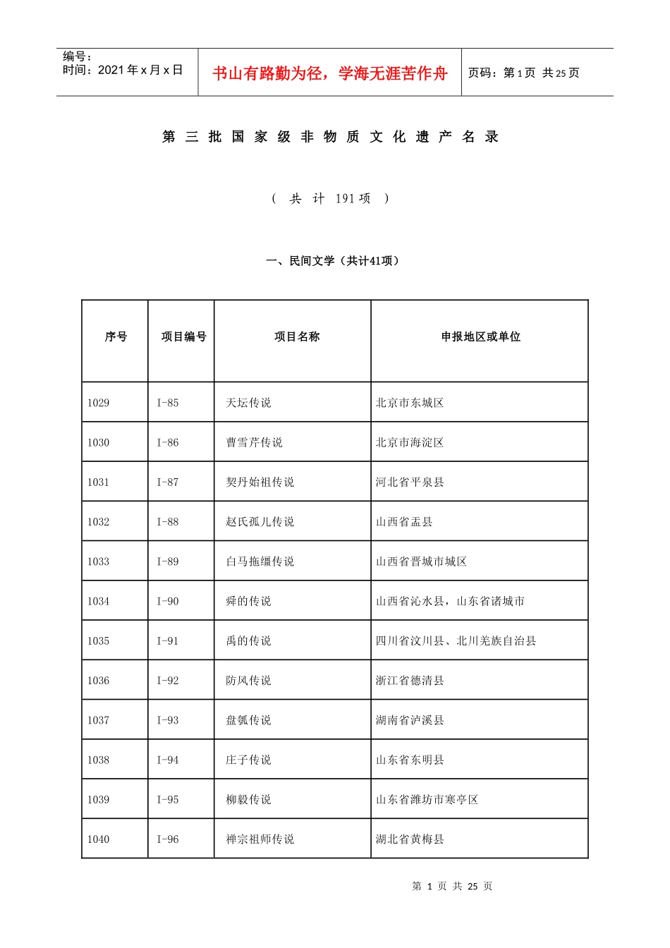 第三批国家非物质文化遗产名录及拓展项目名录_第1页