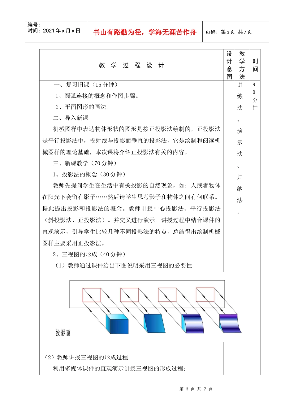 福建某学院教学过程设计表_第3页