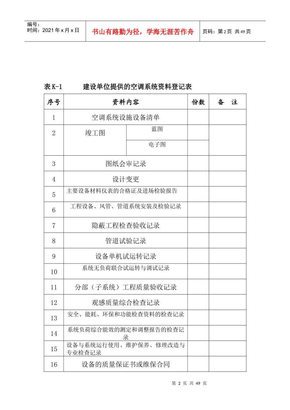 空调系统现场查验的执行表格_第2页