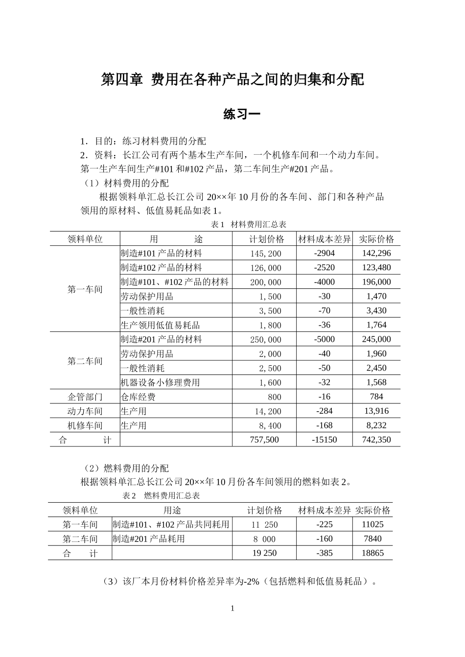 第四章 费用在各种产品之间的归集和分配(08-05-27)_第1页