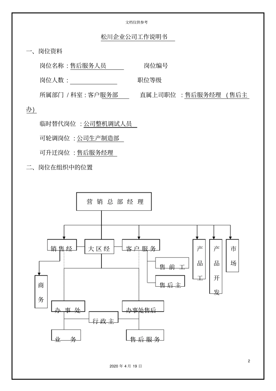 售后服务人员岗位职责样本_第2页