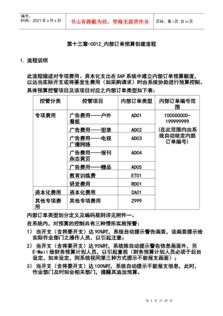 第十三章-CO12_内部订单预算创建流程