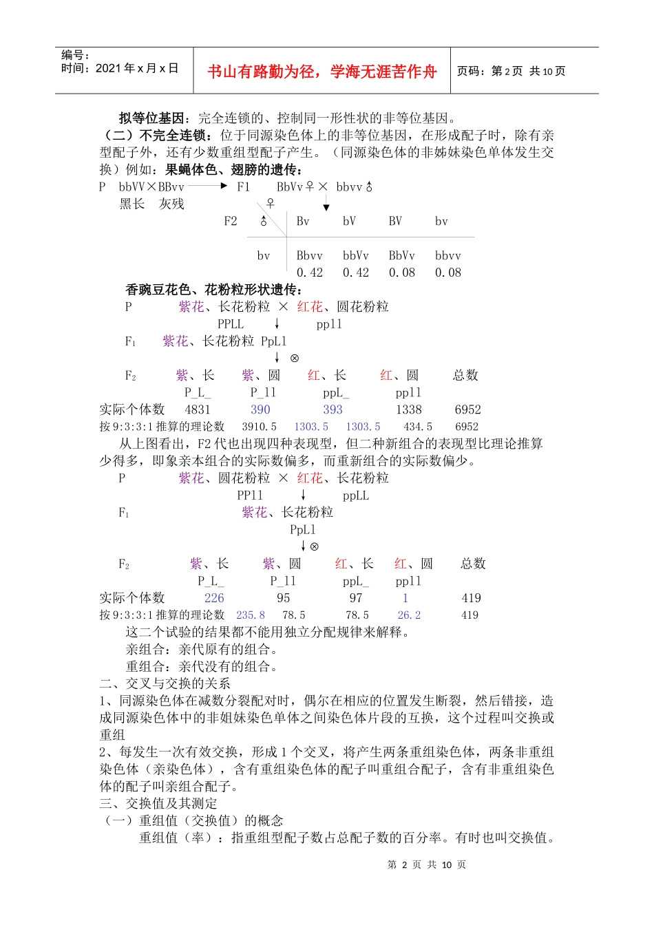 第五章连锁与交换规律_第2页