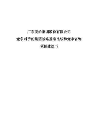 竞争对手的集团战略基准比较和竞争咨询（DOC22页）