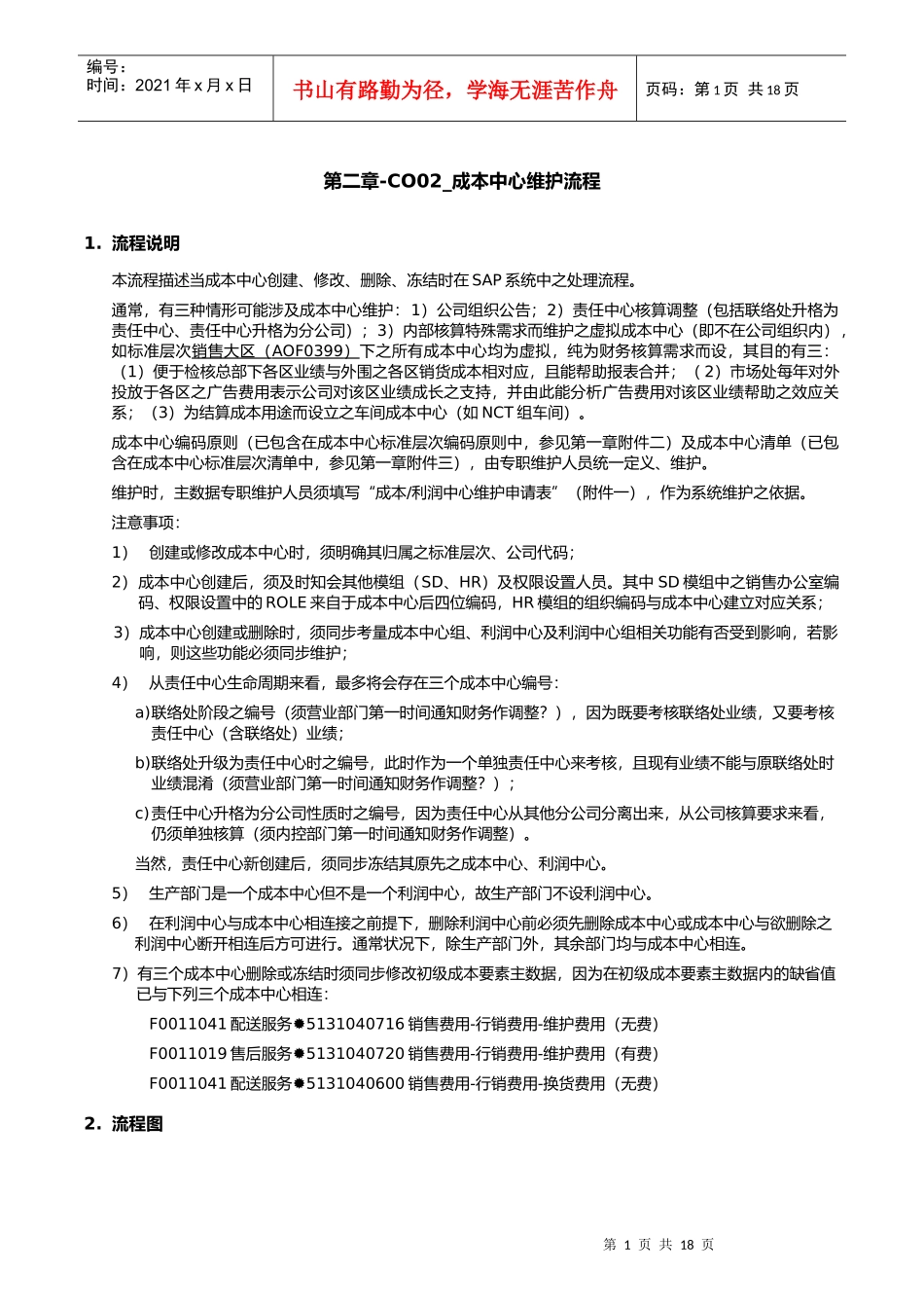 第二章-CO02_成本中心维护流程_第1页