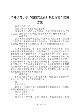 羊井子湾小学“校园安全百日攻坚行动”方案 