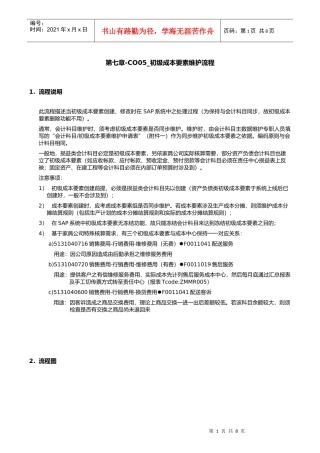 第七章-CO05_初级成本要素维护流程